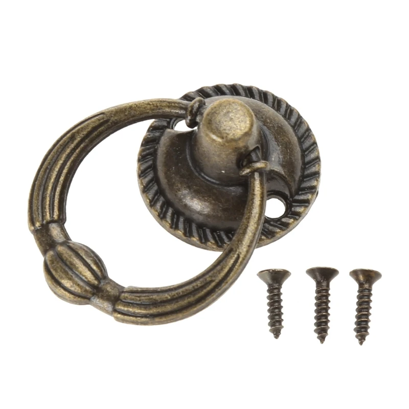 

Винтажные ручки для выдвижных ящиков, мини-ручка для шкафа, ручки для мебели «сделай сам», деревянное кольцо для ящика, декоративные ручки, нелегко выцветают