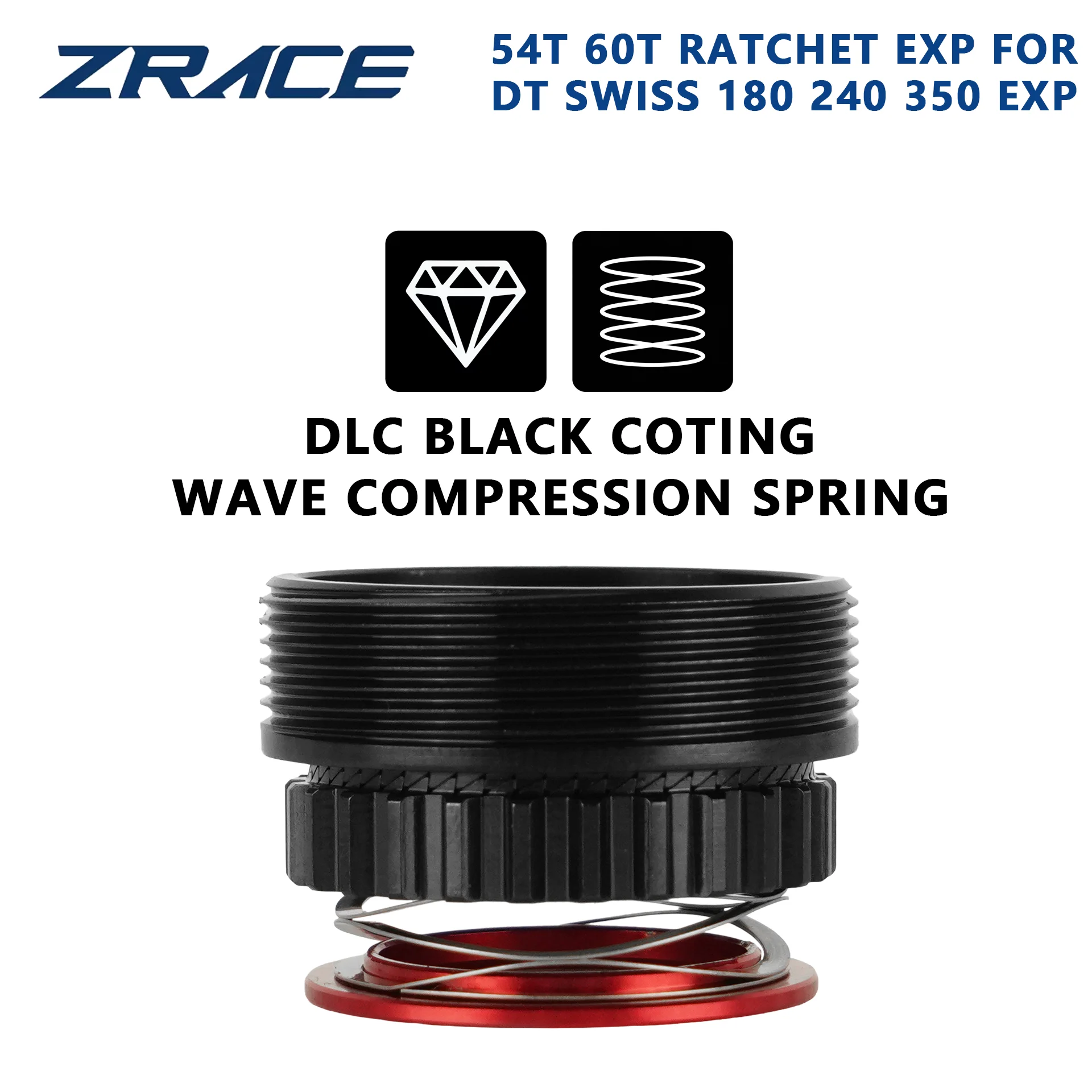 Фото Комплект для модернизации ZRACE EXP Star Ratchet с DLC-покрытием 54T 60T для задних втулок DT Swiss 180 240 350, замена с высоким коэффициентом зацепления. №1