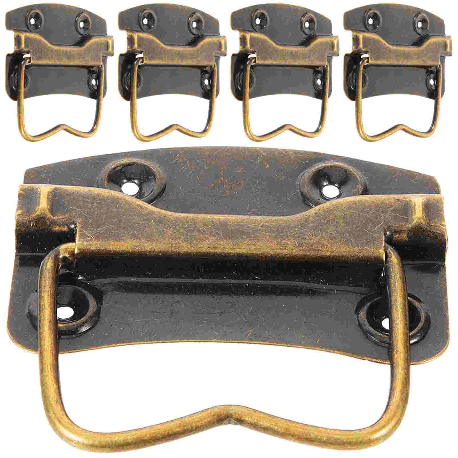 

5 Pcs Retro Box Furniture Handles Wood Wooden Case Vintage Classical Iron