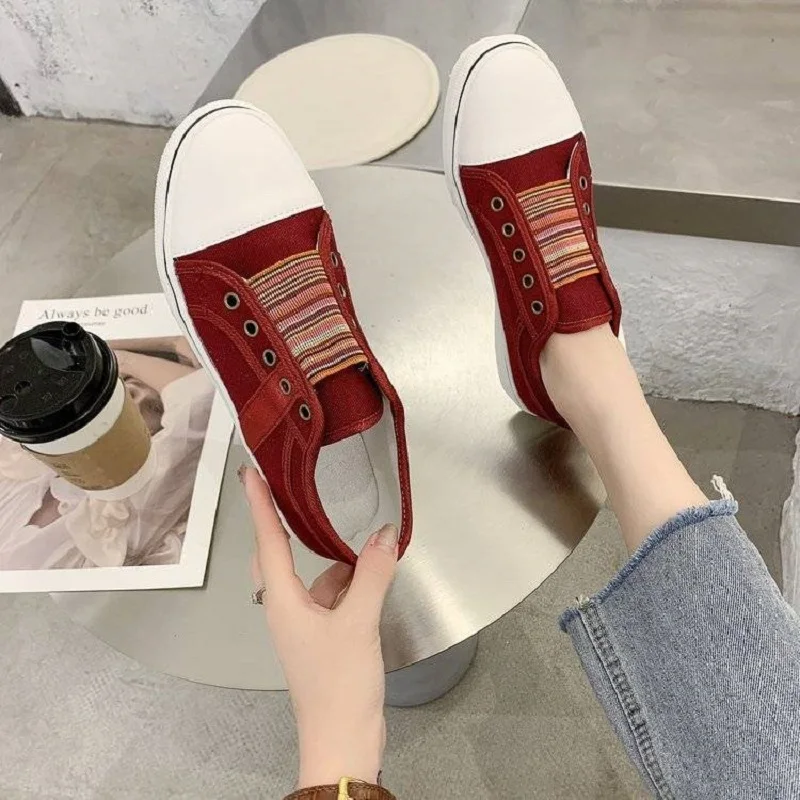 

2023 New Women Summer Autumn Sneakers Low helpTrainers Canvas Flat Shoes Women Casual Vulcanize Shoes Large Women's Shoes 35-43