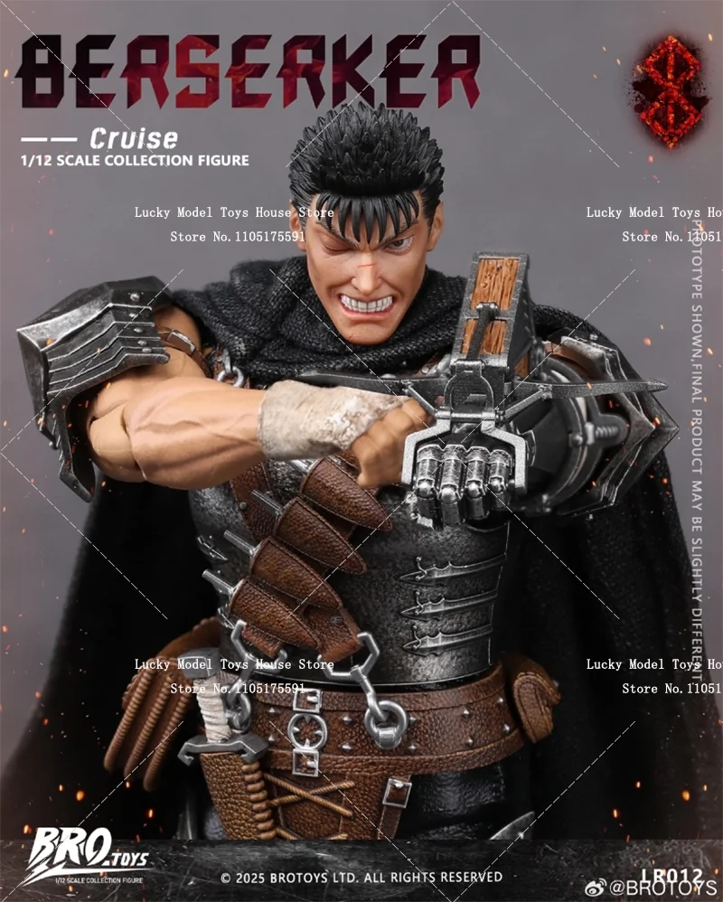 Фото BROTOYS LR012 1/12 Фигурка Guts Caped Man, Берсерк, подвижное тело, 6 дюймов, полный комплект, коллекционная модель солдата №3