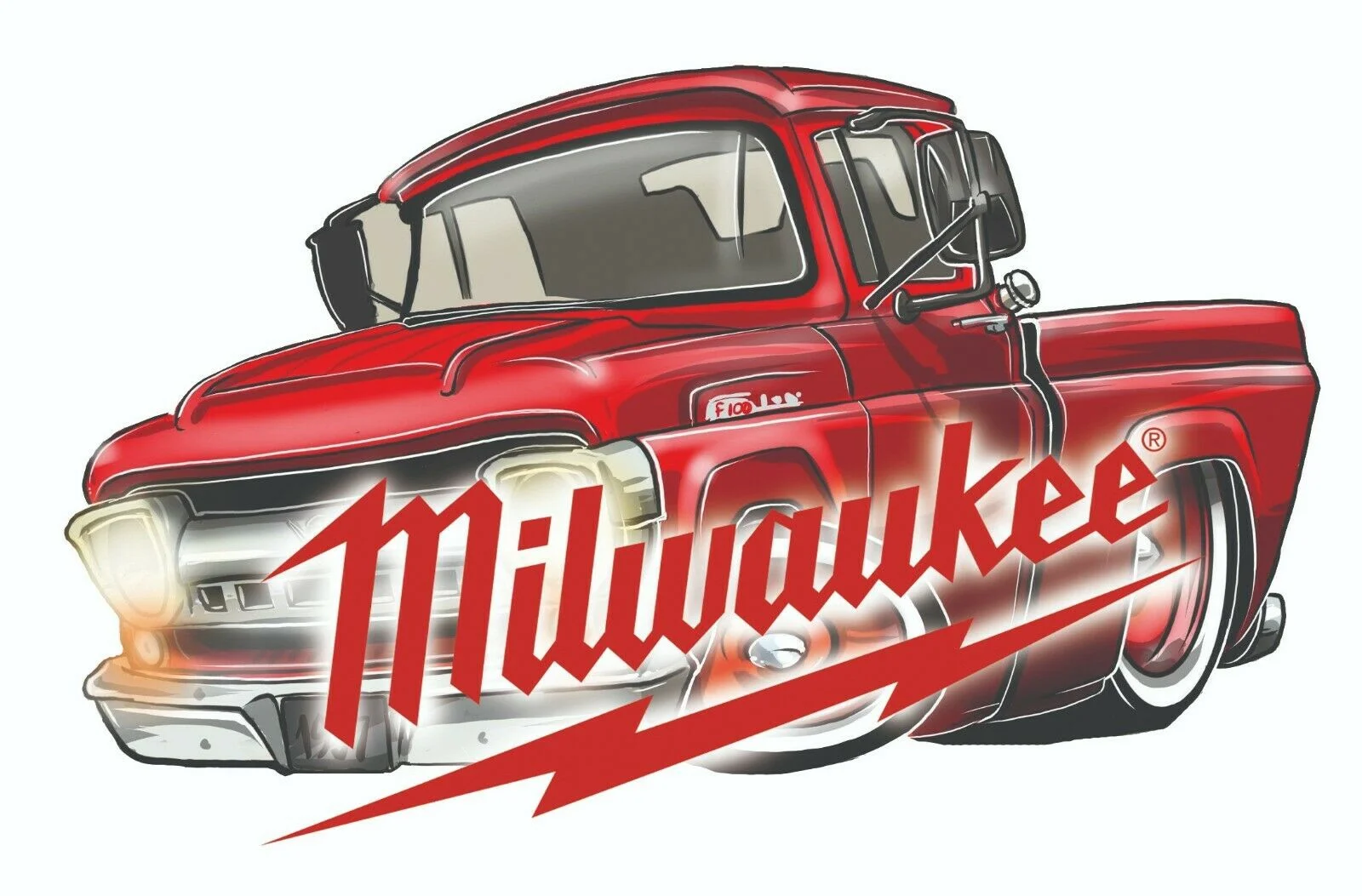Наклейка для MILWAUKEE TOOLS 57 HOT TRUCK MECHANIC глянцевая этикетка ящик инструментов США