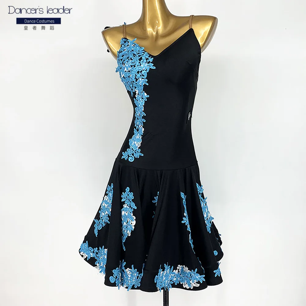 

High End Custom Latin Dance Suspender Embroidery Embroidery Tassel Cha Tango Female Adult Stage Professional Clothing