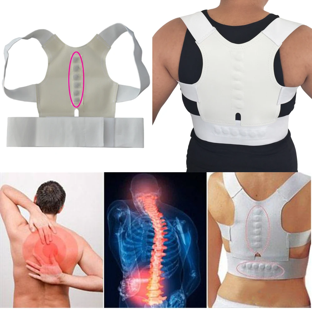 

Adjustable Magnetic Posture Corrector Back Brace Belt Straightener Correction Corset Spine Shoulder Lumbar Support for Men Women