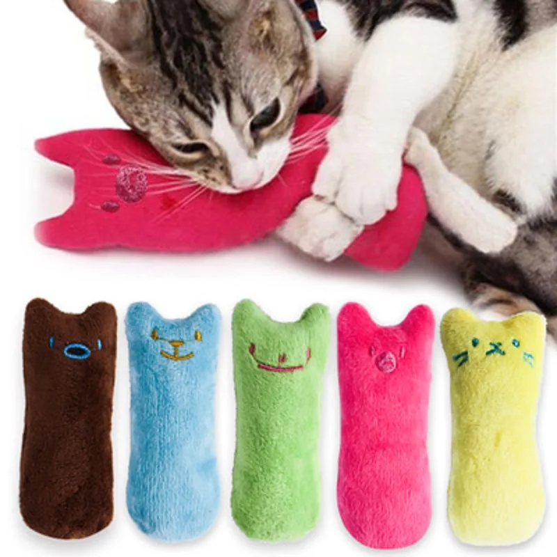 

1 Pcs Cute Interactive Plush Cat Toy Teeth Grinding Catnip Toys Pet Kitten Chewing Toy Cat Mint Game Playing Pillow Thumb Toy