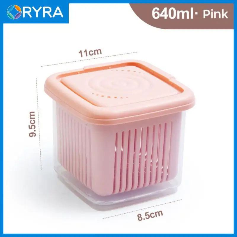 

Drain Box Thickened Transparent Double-layerginger Garlic Green Onion Separable Box Kitchen Food Container Storage Gadget