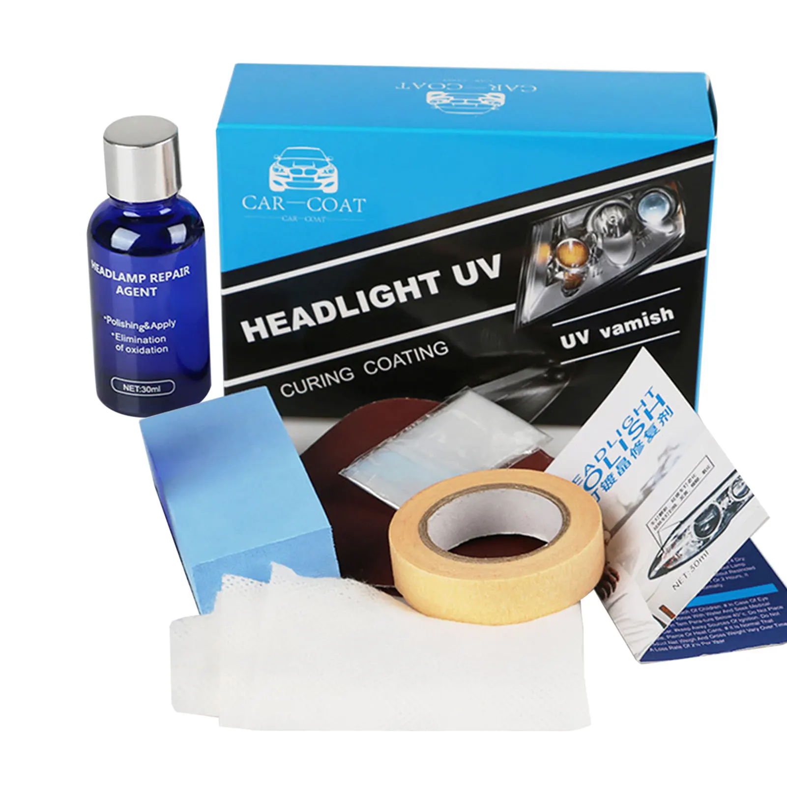 

Car Headlight Polishing Agent Scratch Remover Repair Fluid 30ml Headlight Renewal Polish Maintenance Liquid Kit Auto Accessories