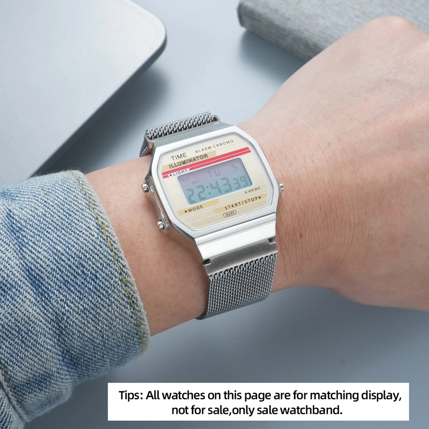 Магнитный металлический браслет для часов A158 A159, совместимый с Casio A-158 159 F91W A168WE, из нержавеющей стали, выпуклый, 18 мм, ремешок для часов A700 (art.: 3920da6ef23fa) - 3920da6ef23fa