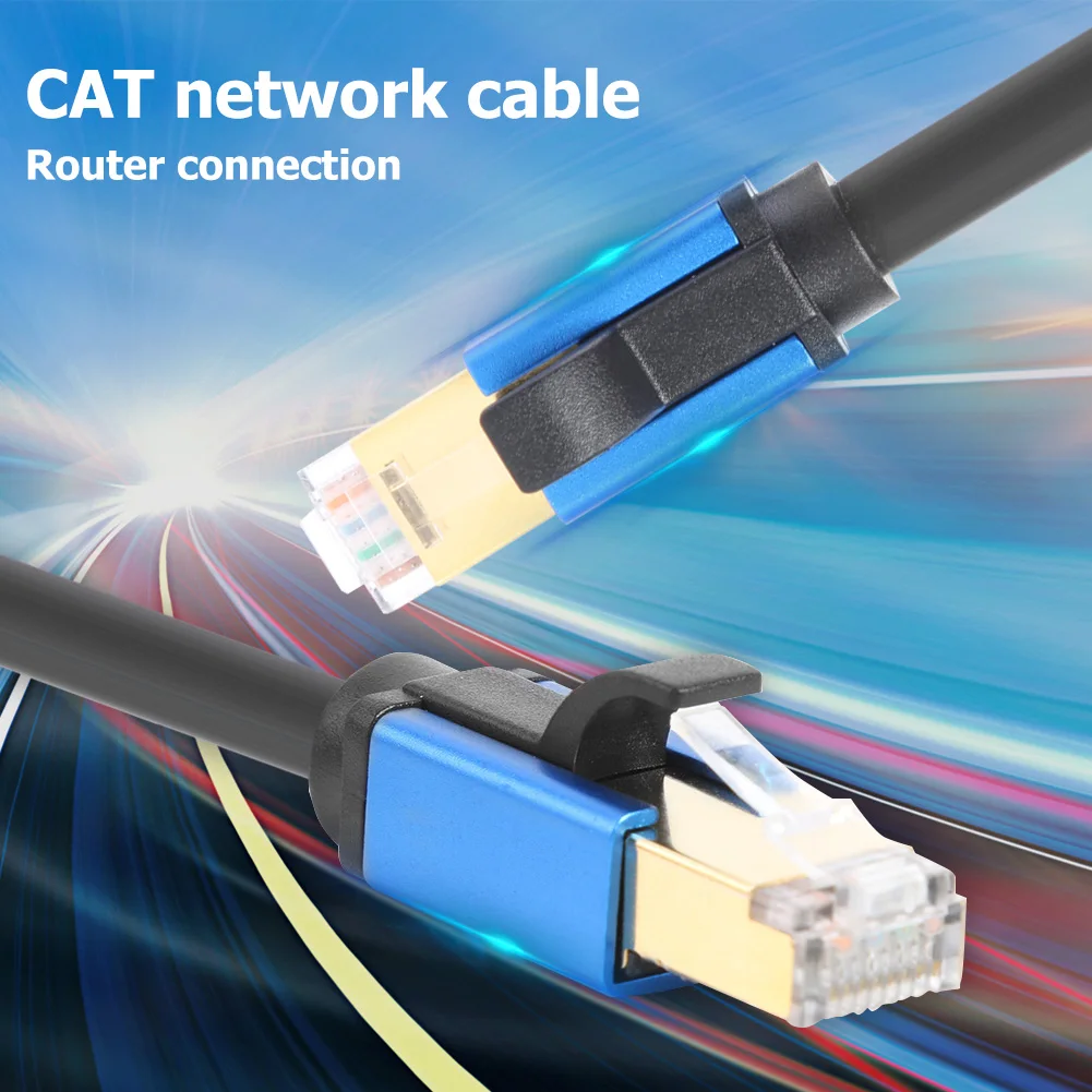 

7192 RJ45 Cat8 Ethenet Kabel Cord Blauw Huishoudelijke Computer 26AWG Categorie 8 Lan Patch Veiligheid Onderdelen Voor Router