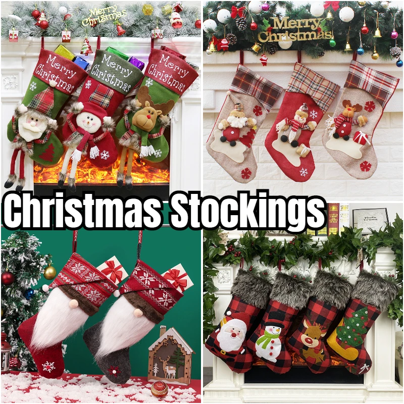 

Рождественские чулки, Рождественское украшение, рождественские носки с 3D рисунком, женское украшение для детей на новый год и Рождество 2023