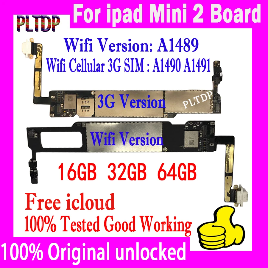 Материнская плата для Ipad MINI 2 логические платы 16 ГБ 32 64 Wi-Fi 3G версия A1489 A1490 A1491