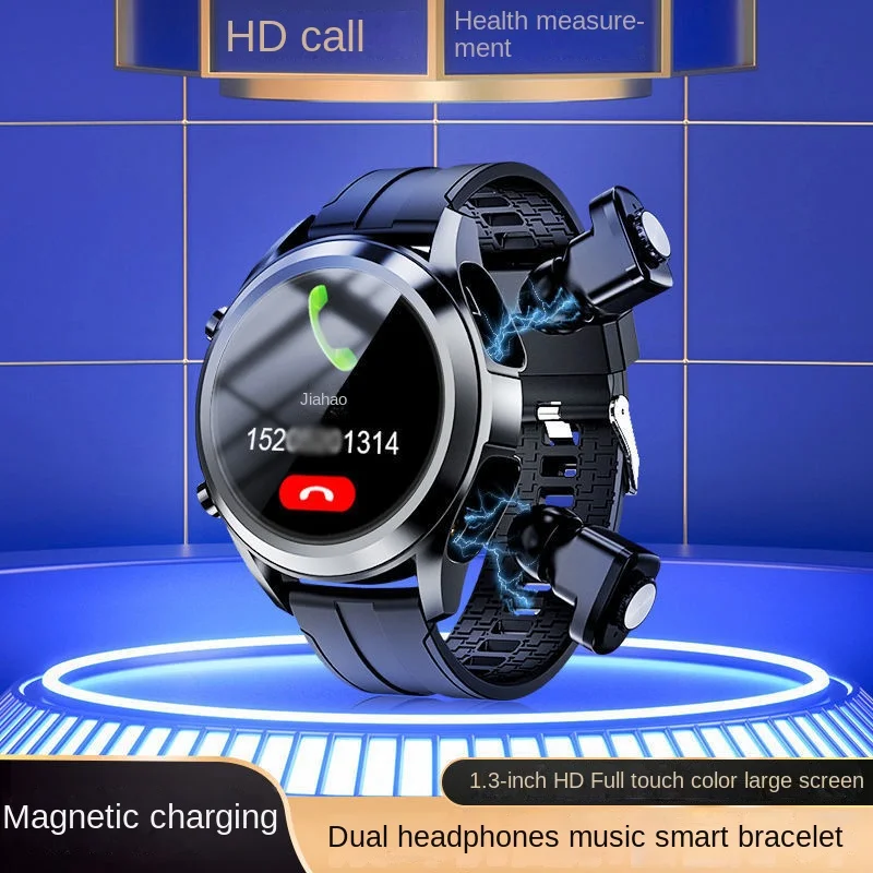 

Universal Smart Watch Bluetooth Headset 2-in-1 Binaural Smart Bracelet Men and Women Heart Rate Blood Pressure Waterproof