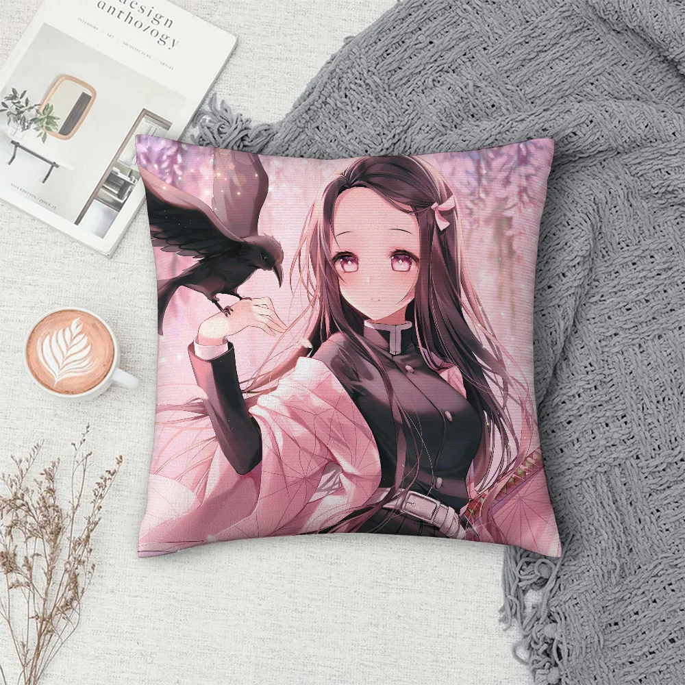 Наволочка N-Nezuko Kamado D-Demon-Slayer декор для дивана домашний короткий плюшевый чехол с