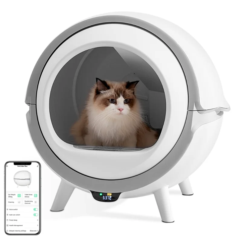 Safety Protection Extra Large Cabin Weight Sensor App Control Timer No Scooping Washable Cleaning Cabin