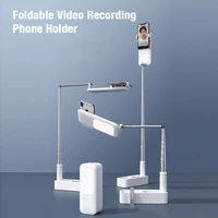 led video light with long phone holder stand video recording fill light for live streaming online teaching photo studio lamp