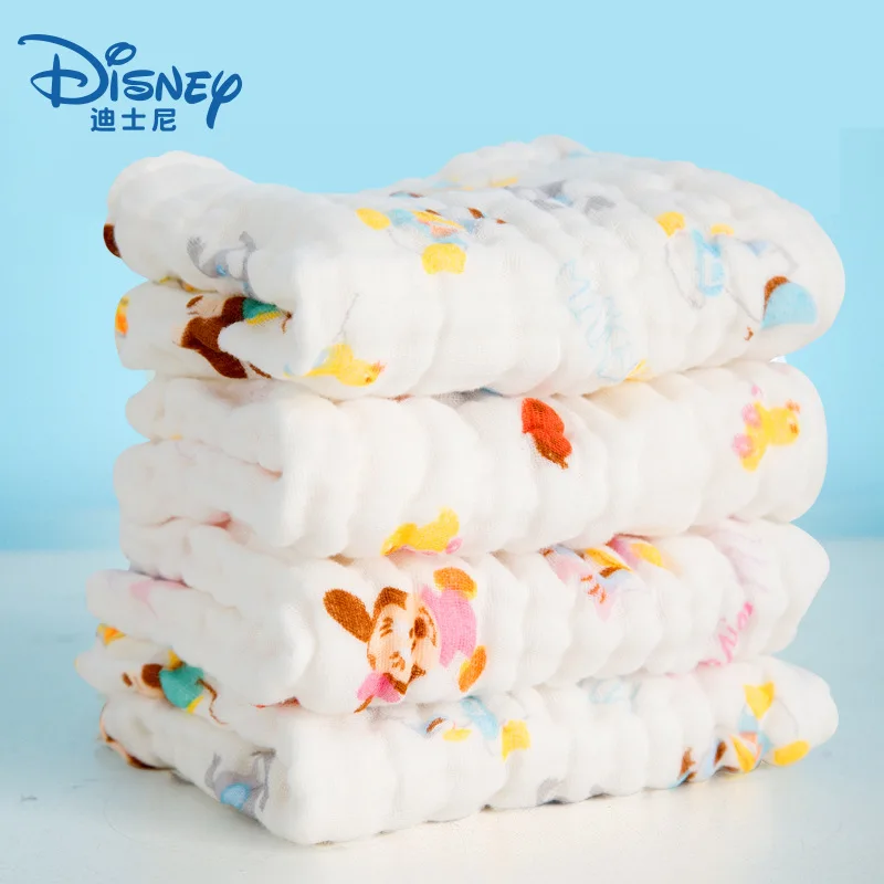 

Disney Mickey and Minnie Cartoon Baby Bath Towel 6 Layers Seersucker Cotton Newborn Gauze Bath Towel Kawaii Soft Stuffed Animals