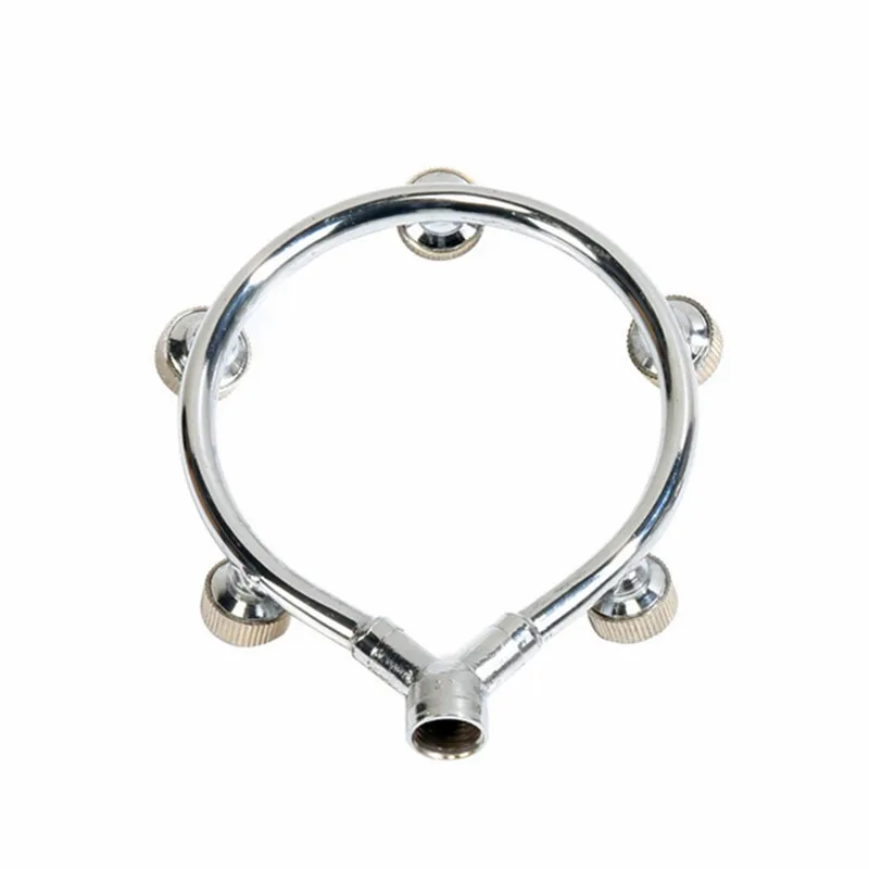 Кольцо вентиляторное из нержавеющей стали с 5 насадками серебристое туманное