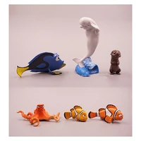 6pcs finding nemo movie cartoon dory hank bailey clownfish octopus dolphin doll gifts toy model anime figures collect ornaments