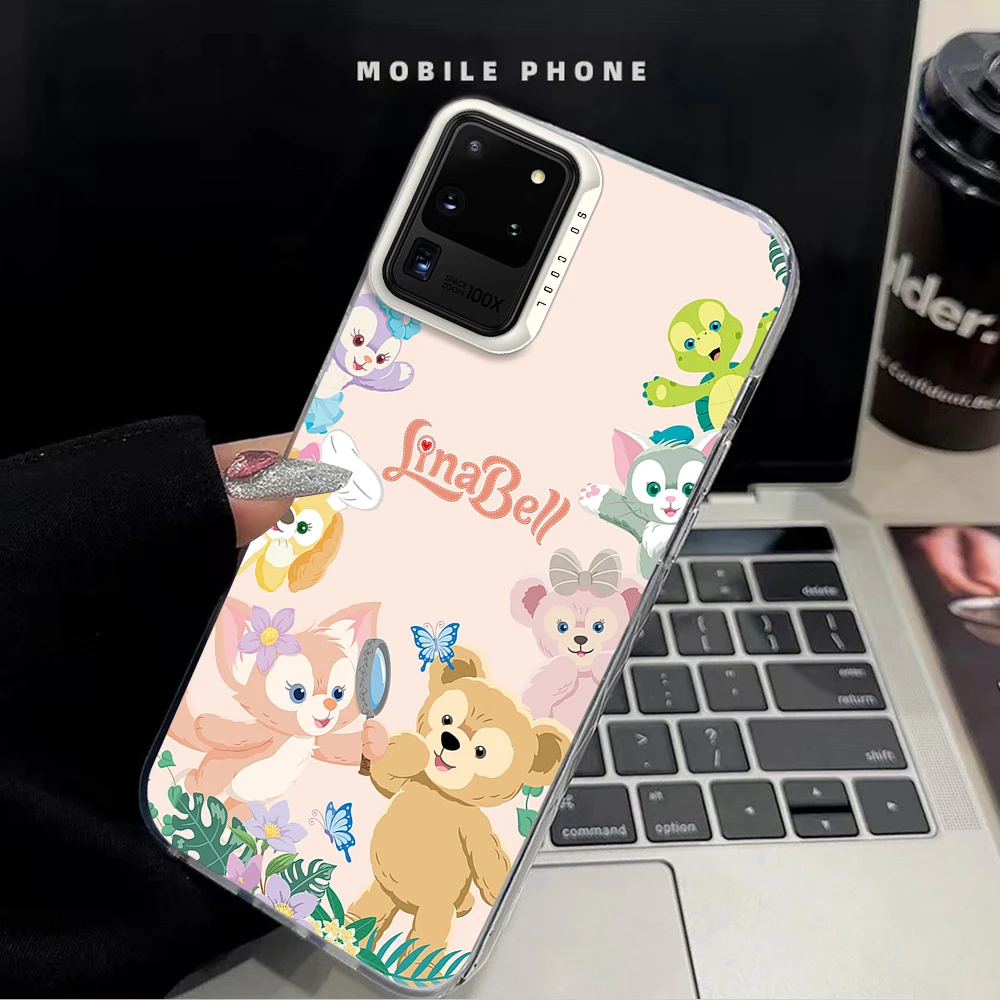 Милый лазерный чехол для телефона MINISO L-Lina Bell Friends Samsung S24 23 22 ULTRA A25 33 32 34 S PLUS IMD