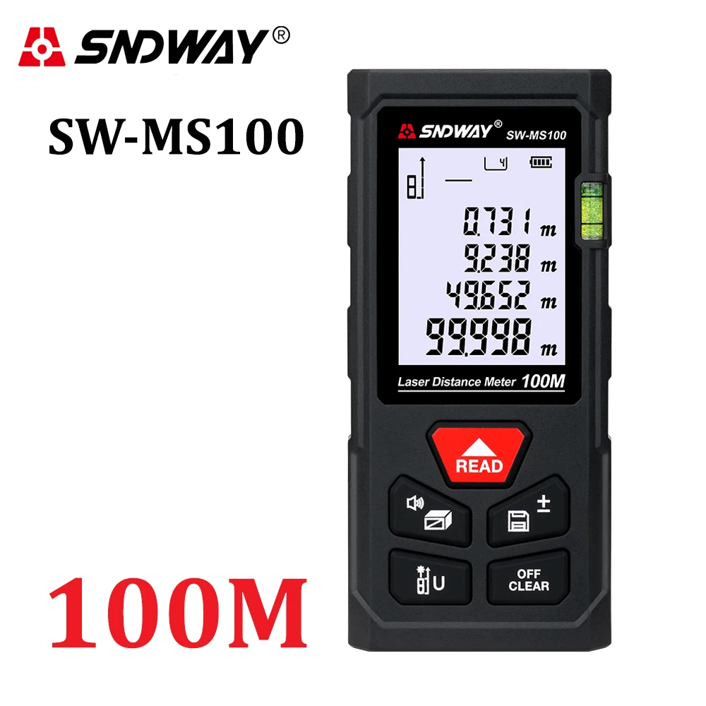 SNDWAY Laser Distance Meter 100M 80M 60M 40M Rangefinder Laser Tape Measure Trena Digital Range Finder Ruler Roulette