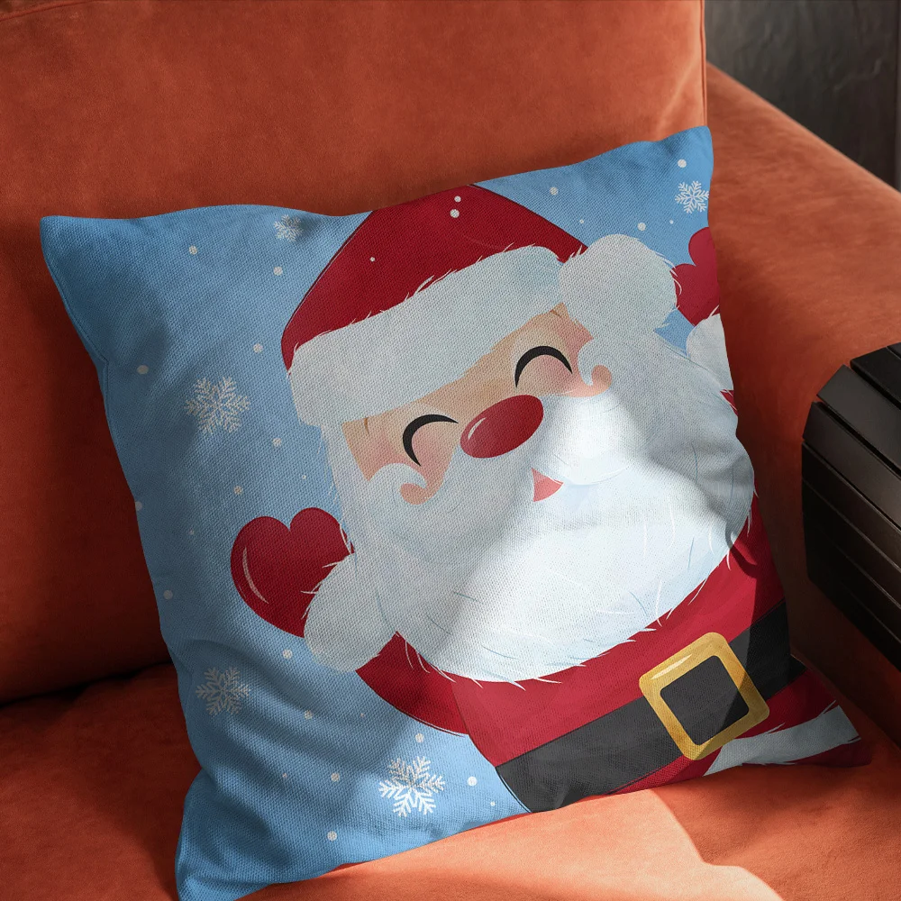 

Рождественская декоративная наволочка с двусторонним рисунком, Искусственный Санта-Клаус, декоративные наволочки для диванной подушки