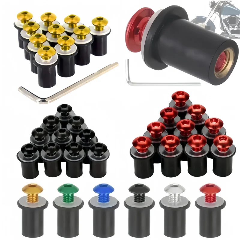 10 шт. универсальные крепежные винты для ветрового стекла мотоцикла M5 x 16 мм