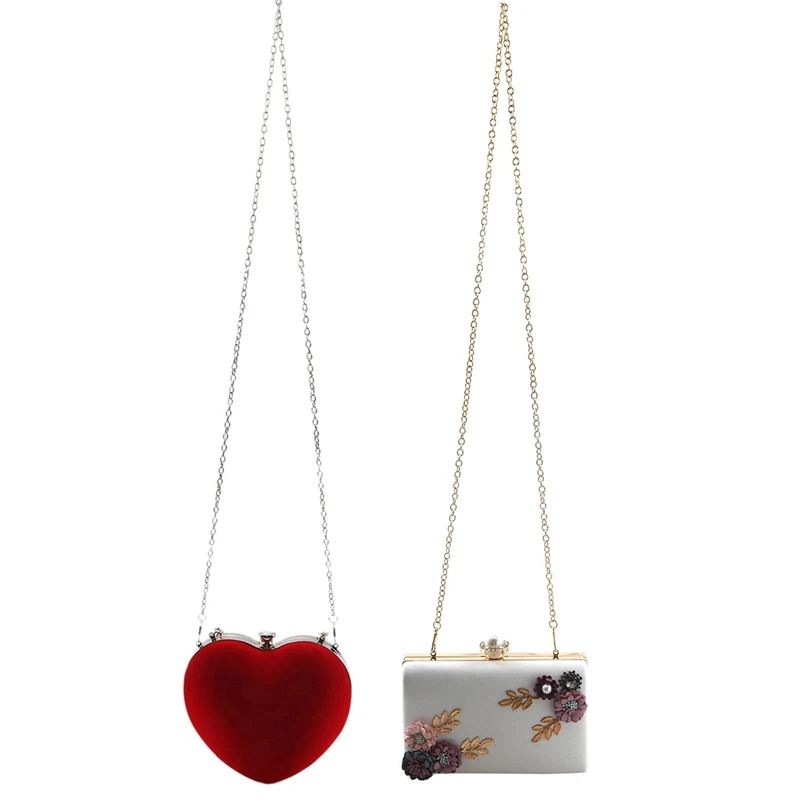 

ASDS-Fashion Women Leather Evening Bag White With Heart Shaped Diamonds Women Evening Shoulder Purse Day Evening Bags Red