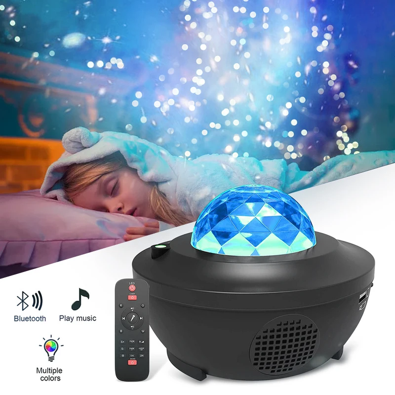 

LED Starry Sky Projector Lamp Child Bluetooth USB Music Player Star Night Light Bedroom Lamp For Decoration Birthday Gift Party