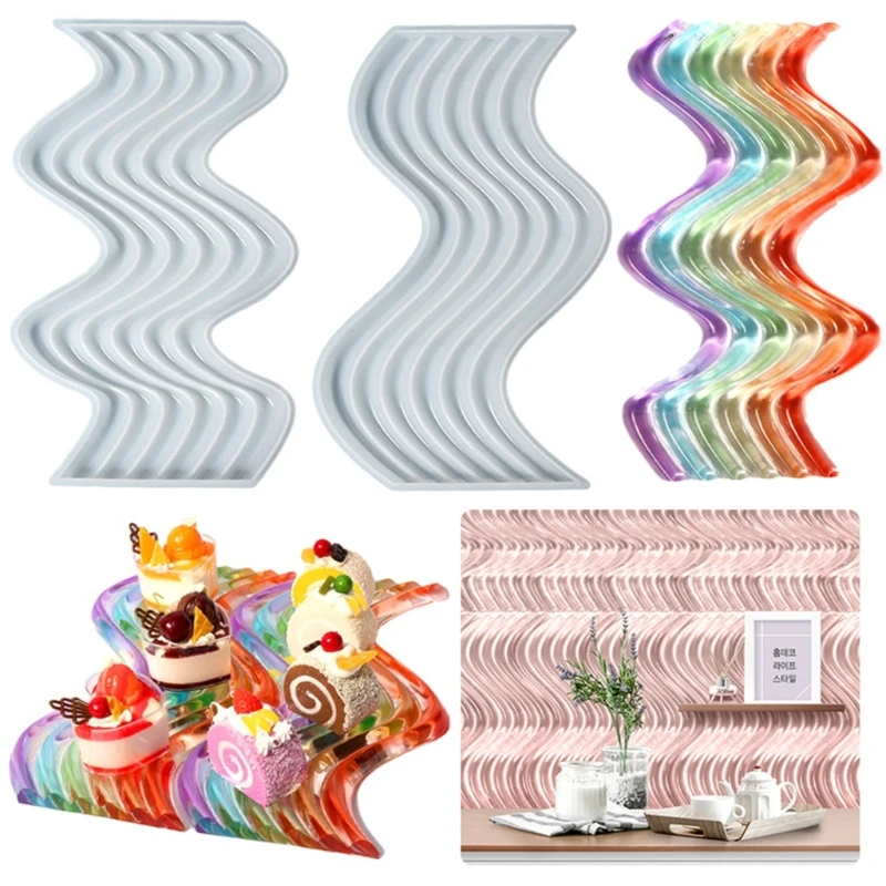 

Декоративная пластина в форме радуги «сделай сам», форма для кухни, бара, фона, настенное украшение, Сервировочная доска для еды, силиконова...