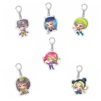 anime keychains jojo bizarre adventure man key chain for women accessories cute bag pendant key ring acrylic cartoon friend gift