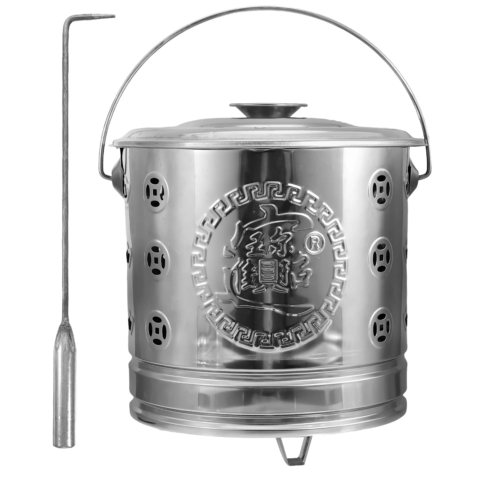 

Stainless Steel Incinerator Money Metal Sacrificial Burning Bucket Cage Container Traditional