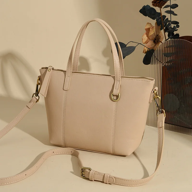 2024 однотонная простая Женская сумочка ретро модная женская сумка-тоут кошелек