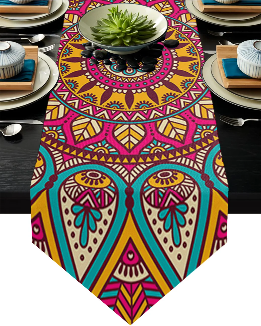 

Mandala Bohemia Red Table Runner Modern Table Flag Home Party Country Wedding Decoration Tablecloth Table Runners