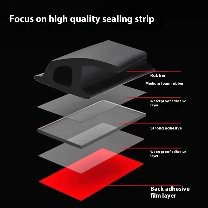 For Xpeng G6/P7i/G9 Car Door Sealing Strip Four Doors Sound Insulation Waterproof Rubber Noise Reduction Auto Accessories