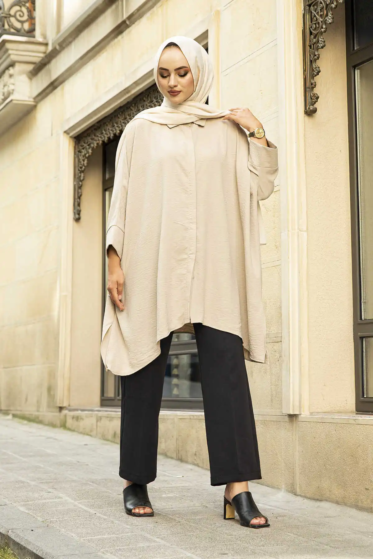 Расклешенные штаны Бели-черные |