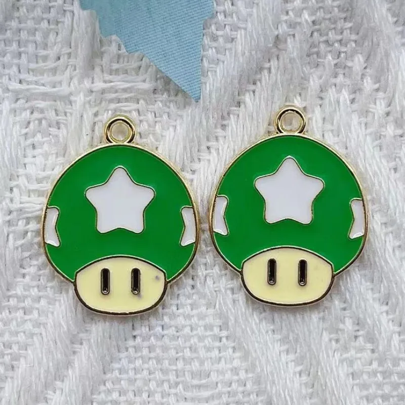 10pcs Alloy Charm Cartoon Anime Character mushroom  Earrings Pendant DIY Handmade Jewelry Accessories Key Chain Enamell Charms