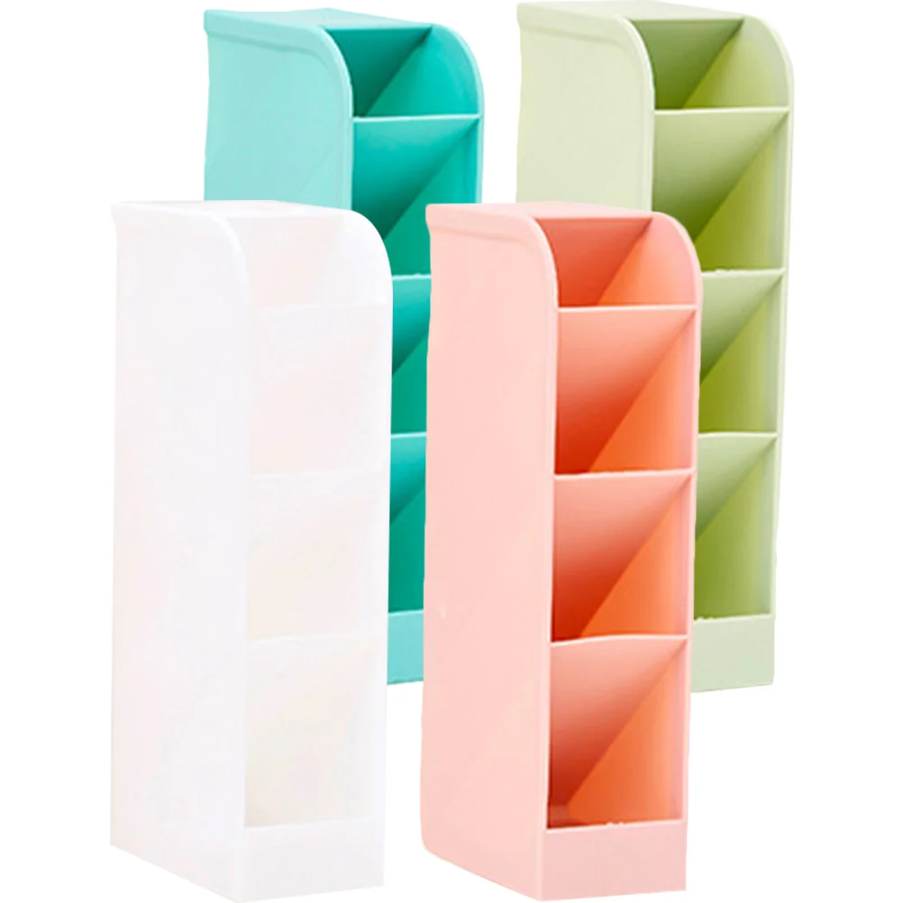 

Pen Organizer Desk Holder Stationery Brush Storage Cup Box Holders Makeup Desktop Compartments Accessories Supplies Office