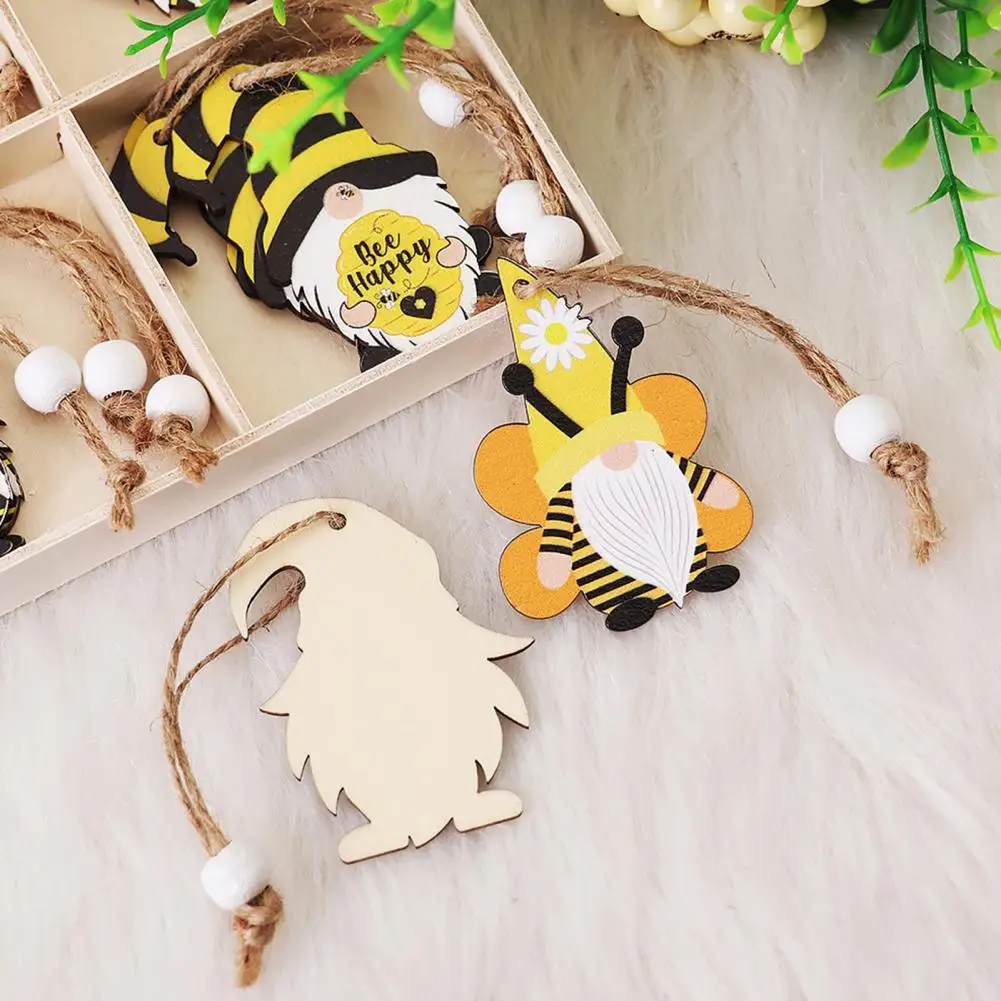 1 Set Bee Festival Sign  Burr Free   Gnome Pendant Indoor Outdoor Hanging Faceless Gnome Pendant