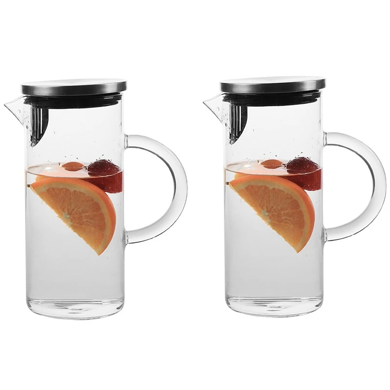 

1 Set Water Carafe Glass Carafe Fridge Jug 1 Liters Water Jug Teapot Transparent