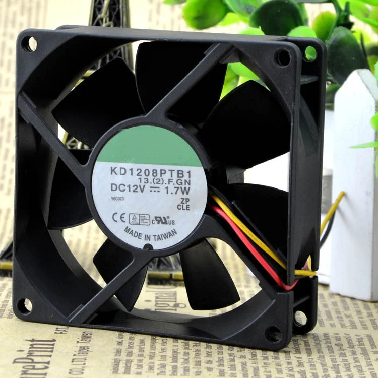 

Новый оригинальный KD1208PTB1 8 см 8025 12 в 1,7 Вт двойной шариковый вентилятор