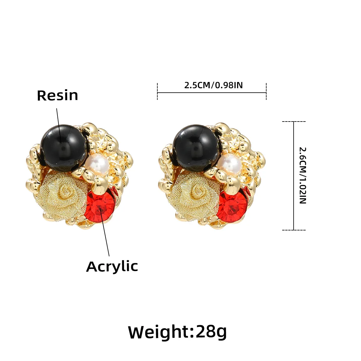 Французские металлические круглые полимерные геометрические серьги для женщин