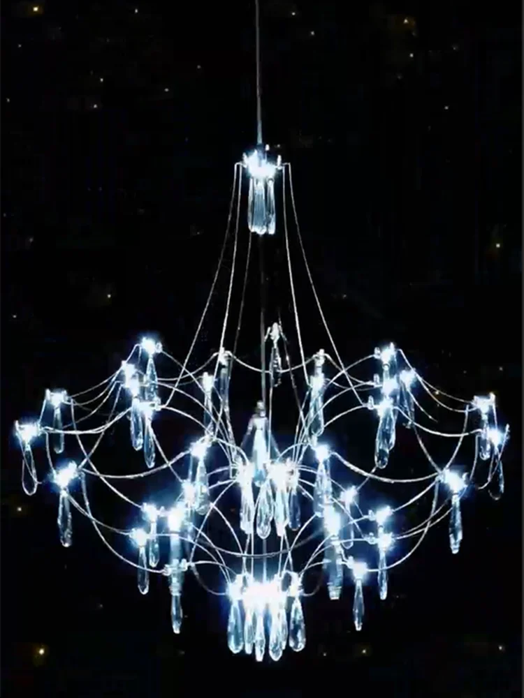 Современные хрустальные подвесные светильники люстра в виде светлячков для