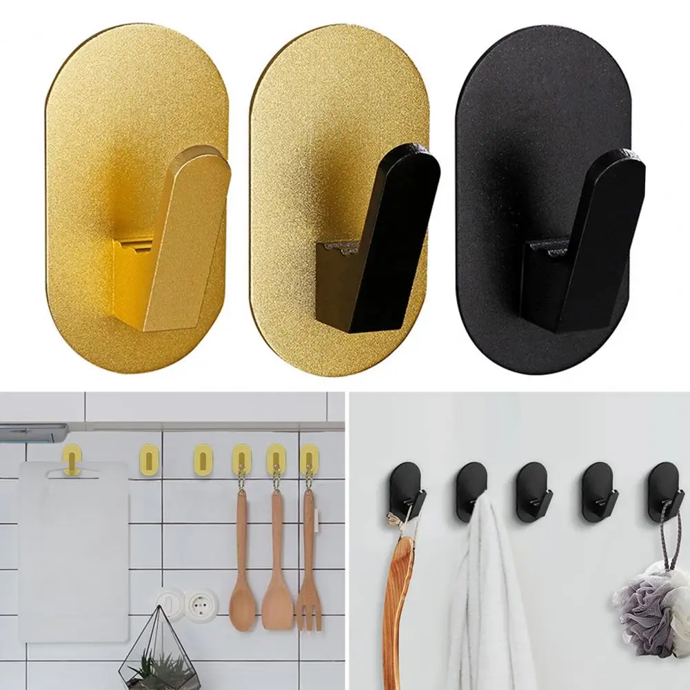 

Wall Hook Modern Heavy Duty Wall Hooks for Towels Clothes Set of 4 Aluminum Alloy Adhesive Hangers for Bathroom Kitchen Solid