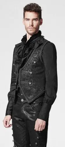Мужской жилет в стиле Панк Rave черный готический стимпанк викторианская модель -