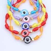 new product fashion eye bracelet fashion knotted eye resin colorful hand woven bracelet party jewelry wholesale
