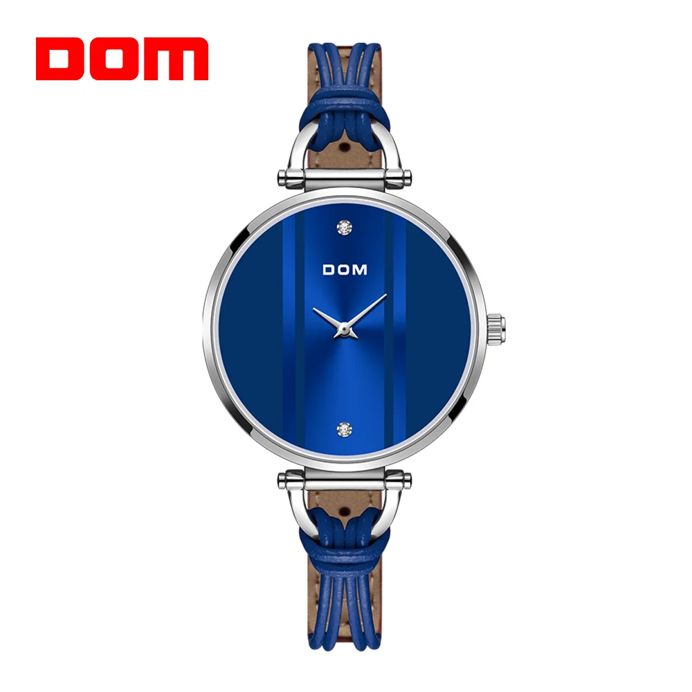 

DOM Fashionable Simple Leisure Swimming Waterproof Girl Watch Beautiful popular style Women's Watch Watch Leather Quartz Watch