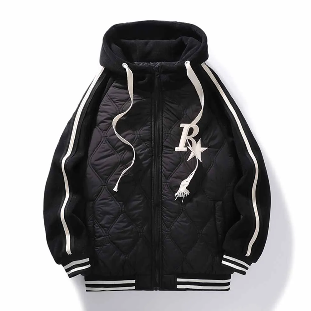 Men Baseball Jacket Streetwear Oversized Men Patchwork Jacket Women Hip Pop Retro Coat Parka Outwear Outdoor