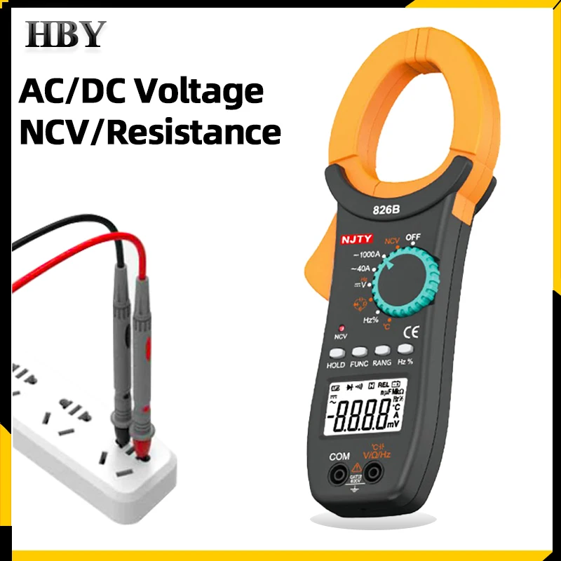 

Цифровой измеритель-зажим, 4000 отсчетов, а, Бесконтактный индикатор напряжения переменного/постоянного тока, тестер напряжения, температуры...