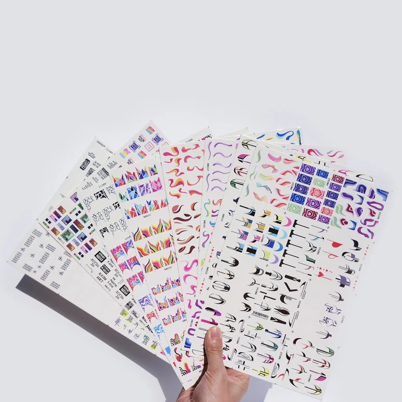 12 шаблонов весенние цветы бабочки Слайдеры для ногтей наклейки Санта Клаус Лось