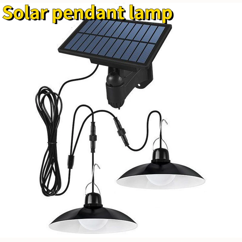 

New Split Type Solar Energy Lamp Indoor Courtyard Lamp Camping Tent Chandelier Light Control One Drag Two Waterproof Lamp